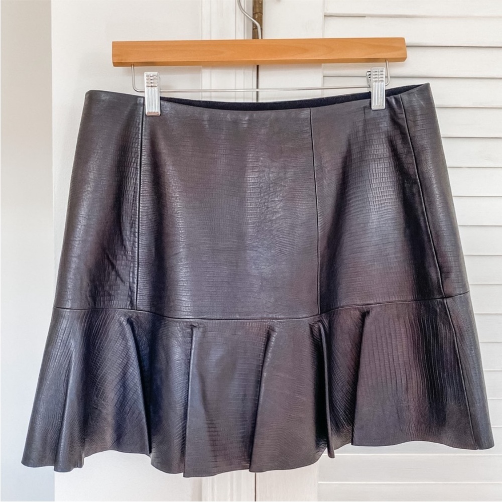 Rebecca Taylor Croc Leather Mini Skirt NWT 🏷️